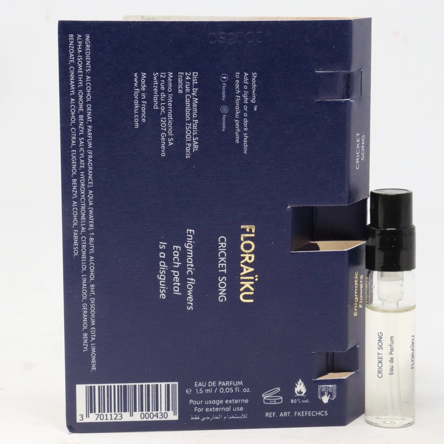 official perfume sample of Floraiku Cricket Song fragrance 1.5ml 0.05 fl. oz.