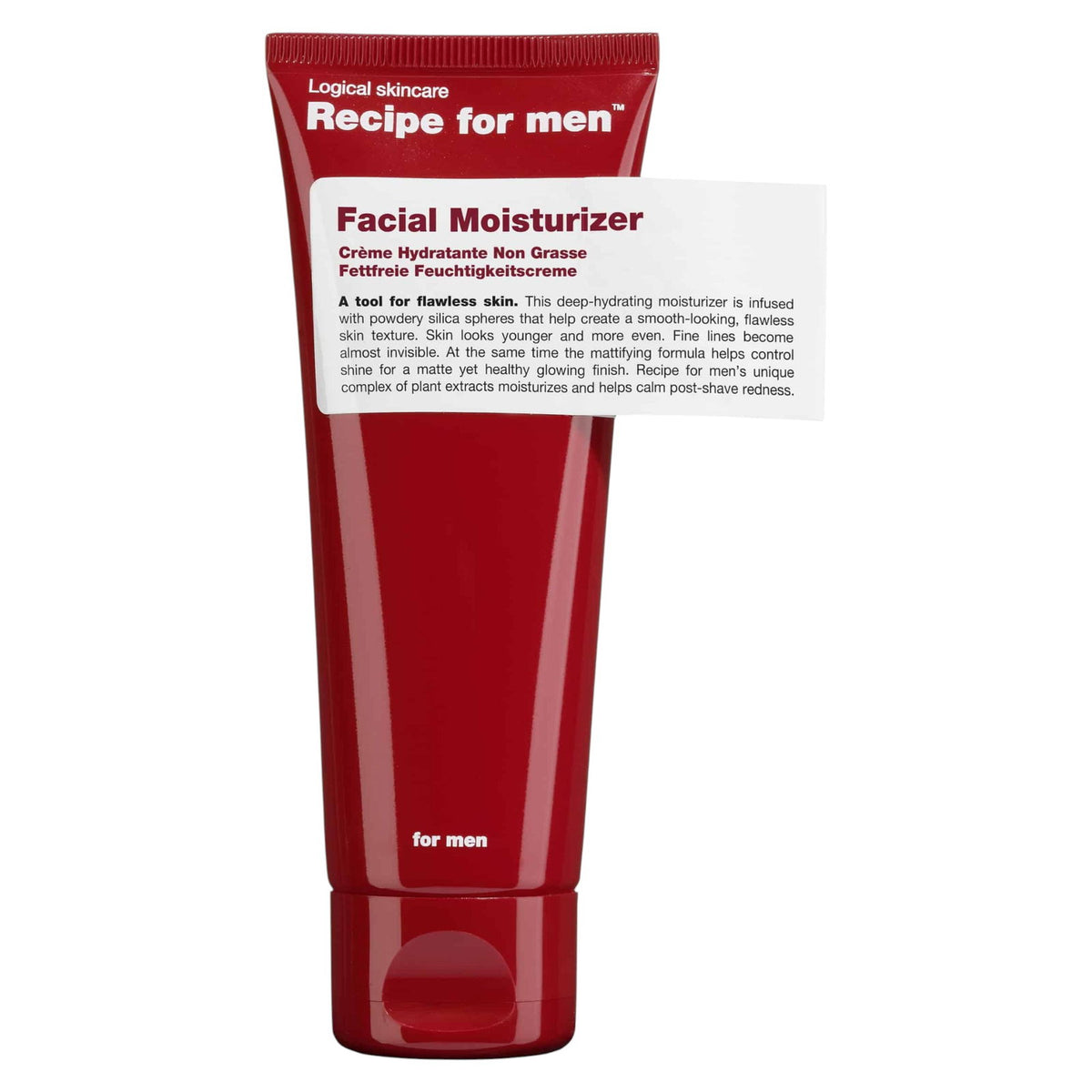 Recipe For Men, Facial Moisturizer, Deep Hydration, Cream, For Face, 75 ml